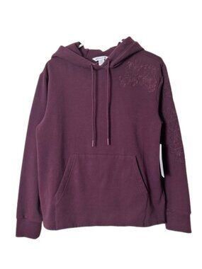 Athleta retroplush hoodie alya floral embroidered purple womens XS NWT